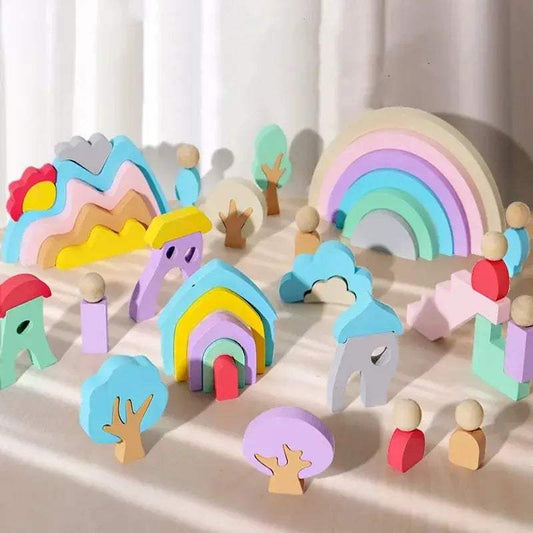  Montessori Rainbow Stacking Toy Hand Eye Coordination -  ToylandEU™