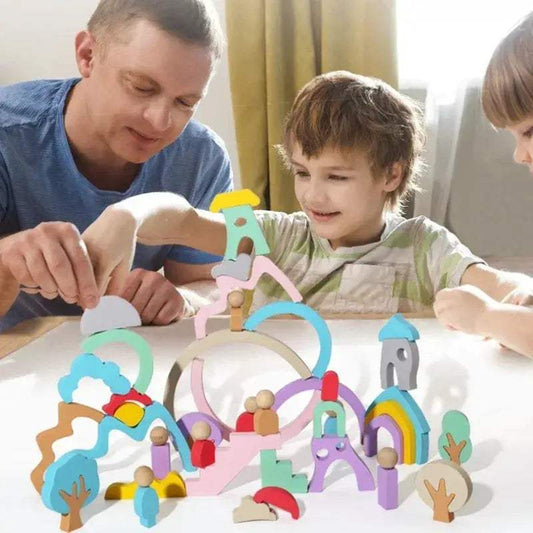  Montessori Rainbow Stacking Toy Hand Eye Coordination -  ToylandEU™