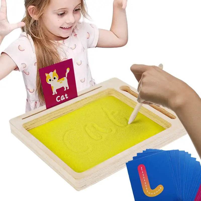 Montessori Wooden Sand Tray Set - Fun Learning for Letters & Numbers - ToylandEU