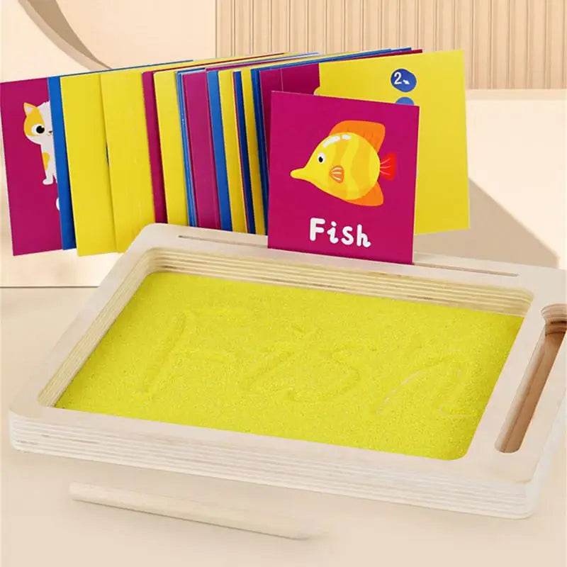 Montessori Wooden Sand Tray Set - Fun Learning for Letters & Numbers - ToylandEU