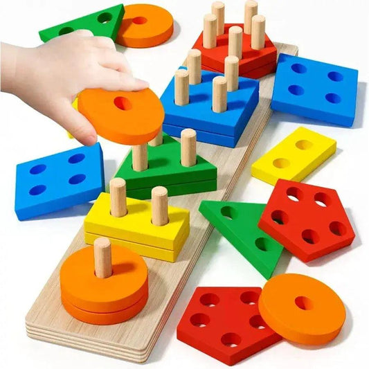  Montessori Wooden Sorting Stacking Toy For Toddlers -  ToylandEU™