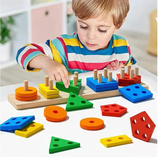  Montessori Wooden Sorting Stacking Toy For Toddlers -  ToylandEU™