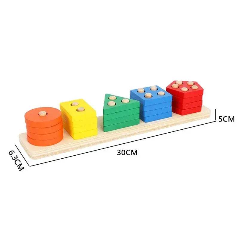 Montessori Wooden Sorting Stacking Toy For Toddlers Fine Motor Skills - ToylandEU