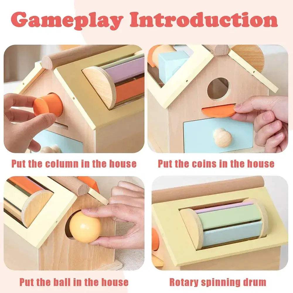 Montessori Wooden Toy 5 In 1 Object Permanence Box - ToylandEU