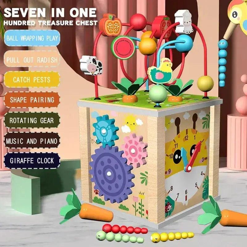  Montessori Wooden Toys Beaded Treasure Box Set Learning -  ToylandEU™