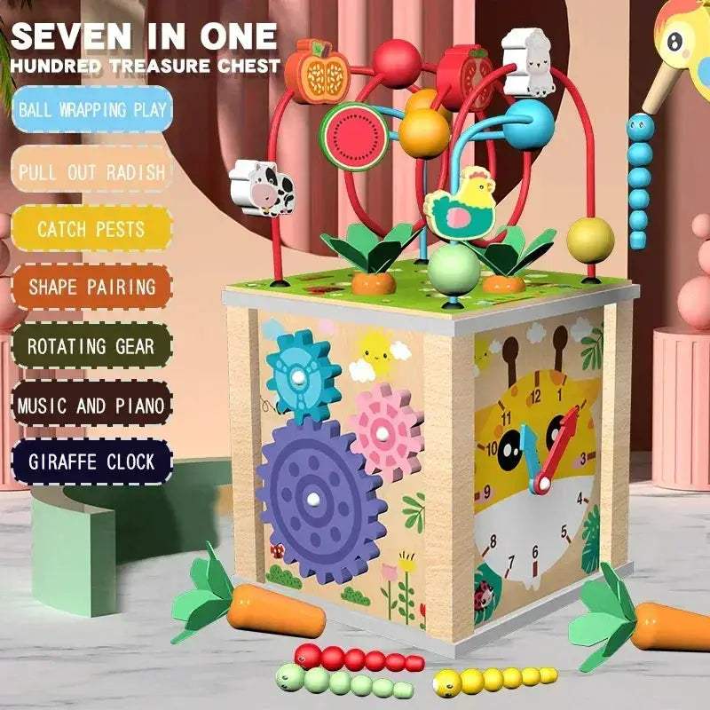  Montessori Wooden Toys Beaded Treasure Box Set Learning -  ToylandEU™