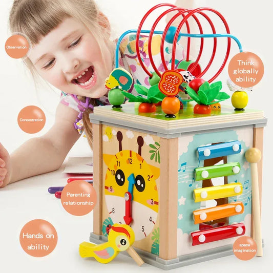 Montessori Wooden Toys Beaded Treasure Box Set for Skill Development - ToylandEU
