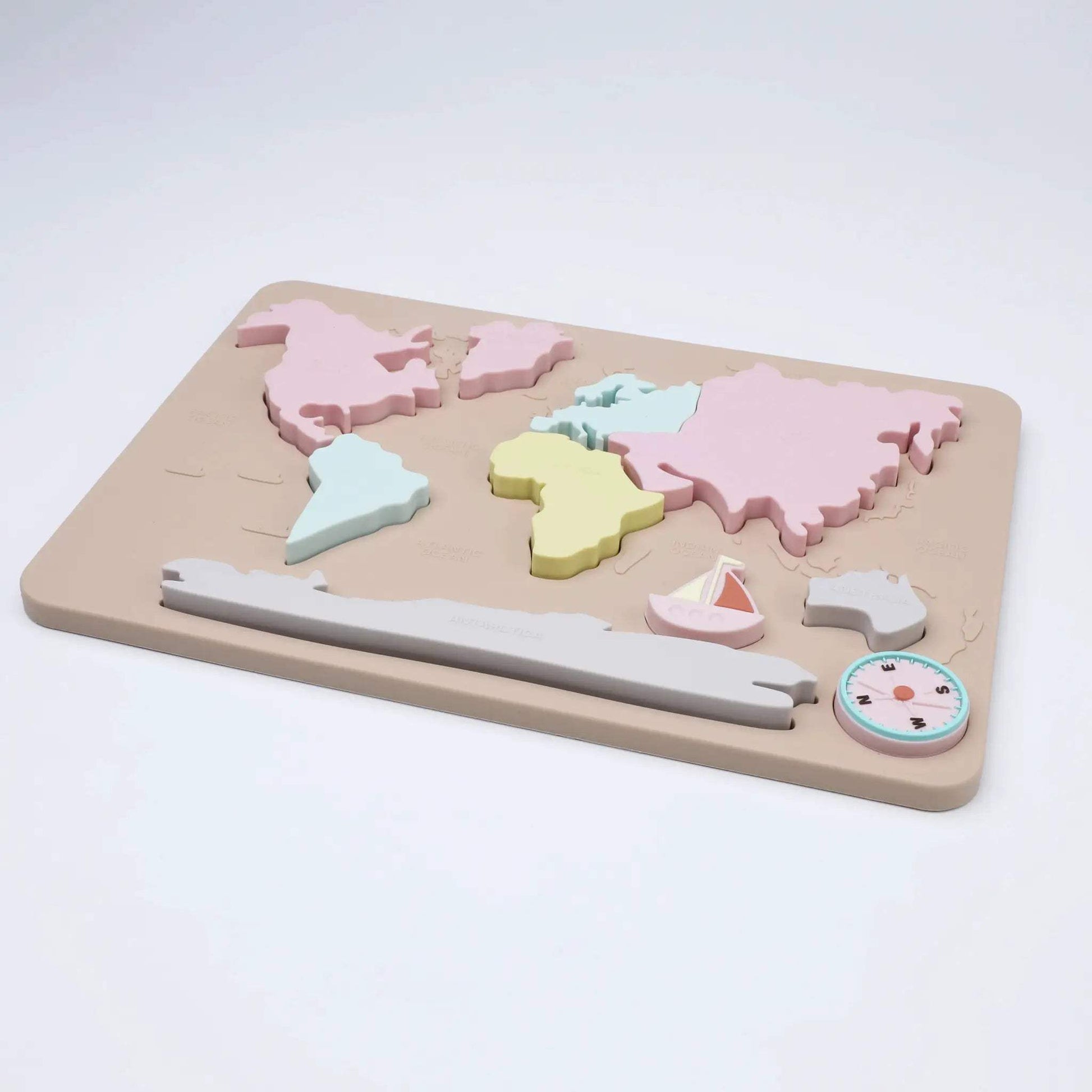 Montessori World Map Educational Puzzle Toy For Kids - ToylandEU