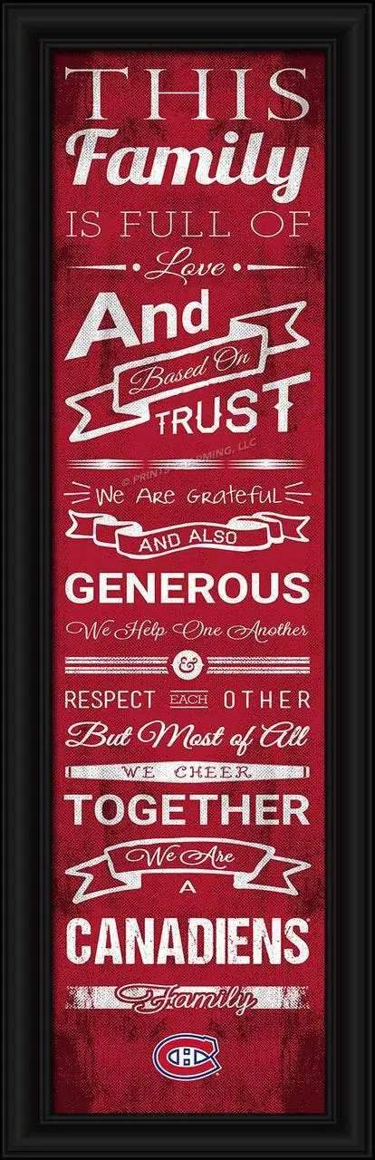 Montreal Canadiens Family Cheer Print 8x24 Inches Poster - ToylandEU