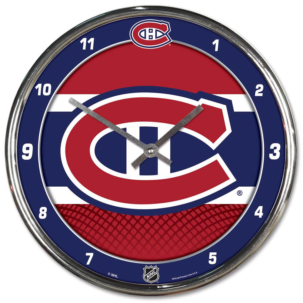 Montreal Canadiens Round Chrome Wall Clock Team Logo - ToylandEU