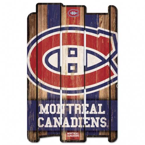 Montreal Canadiens Wood Fence Sign 11x17 Retro Whitewash - ToylandEU