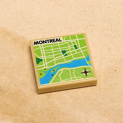 Montreal Map On LEGO Tile 2x2 Custom Keepsake Gift Set - ToylandEU