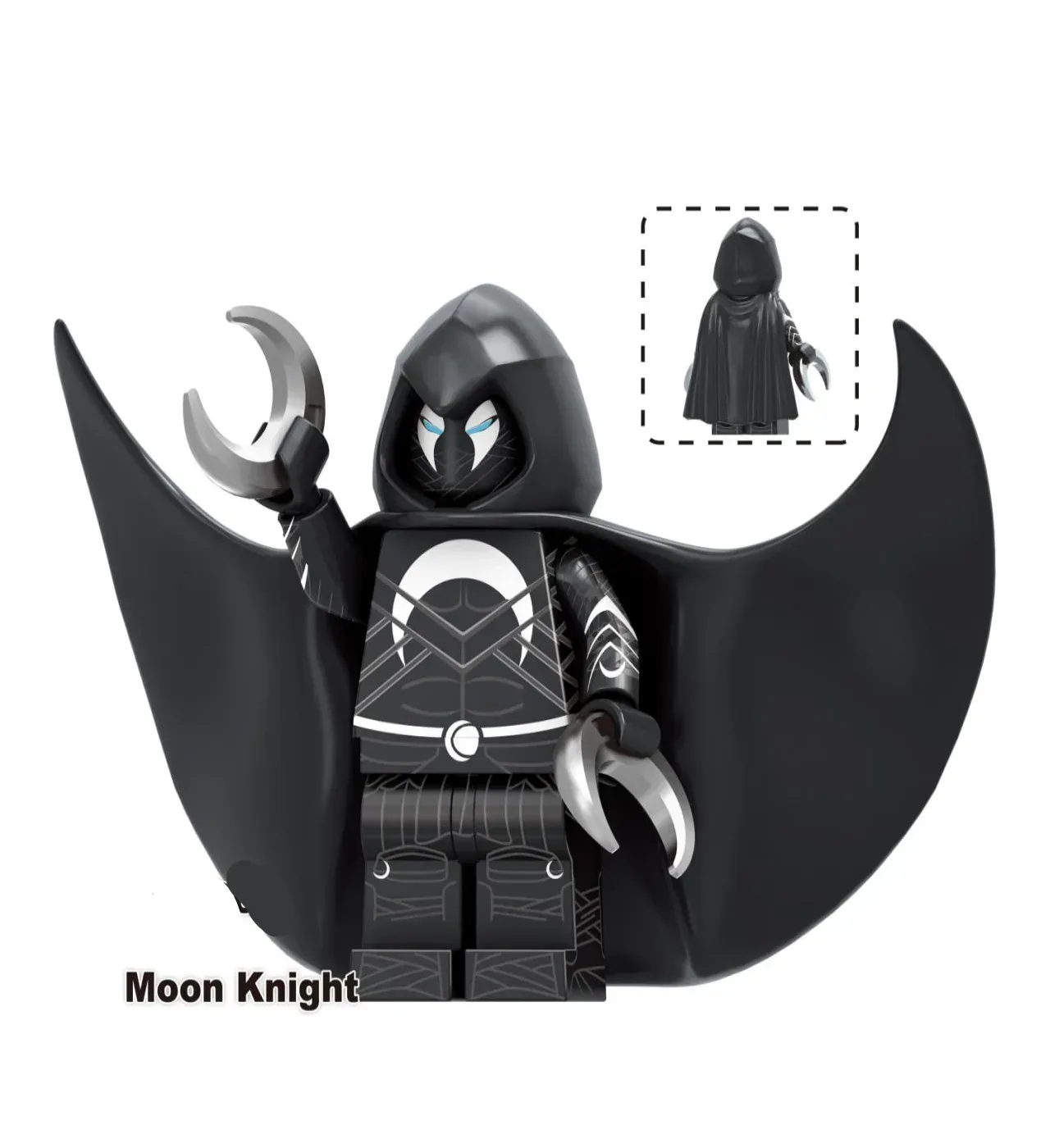 Moon Knight Custom black Minifigure - ToylandEU