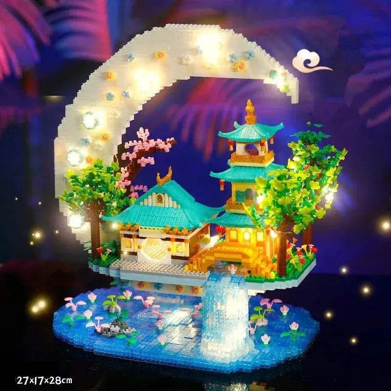 Moon Legend Waterfall Castle Building Blocks Set For Kids - ToylandEU