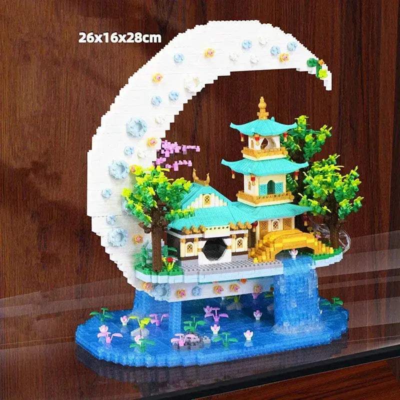 Moon Legend Waterfall Castle Building Blocks Set For Kids - ToylandEU