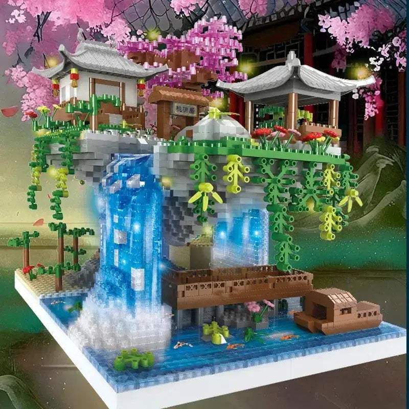Moon Legend Waterfall Castle Building Blocks Set For Kids - ToylandEU