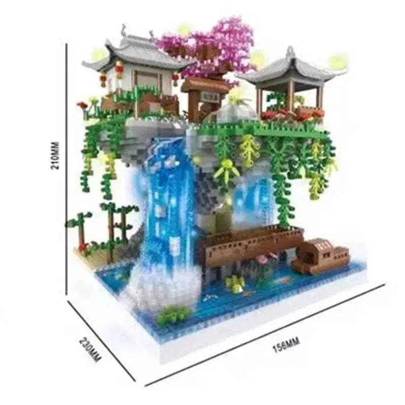 Moon Legend Waterfall Castle Building Blocks Set For Kids - ToylandEU