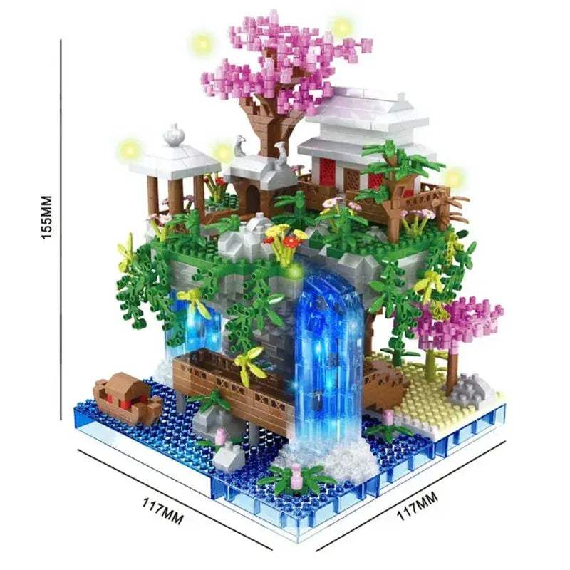 Moon Legend Waterfall Castle Building Blocks Set For Kids - ToylandEU
