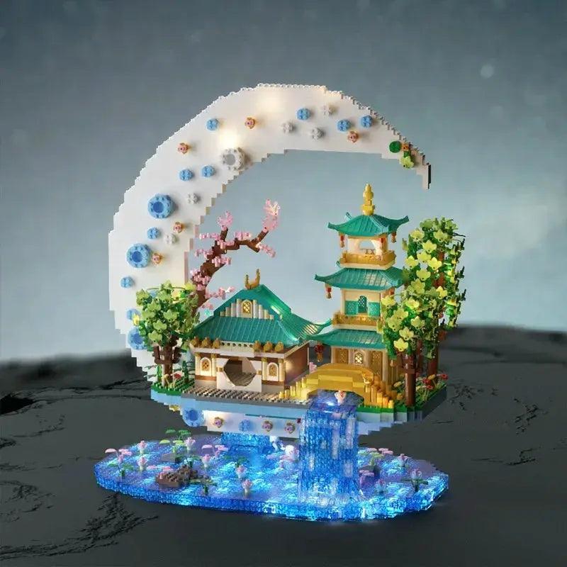  Moon Legend Waterfall Castle Building Blocks Set Kids -  ToylandEU™