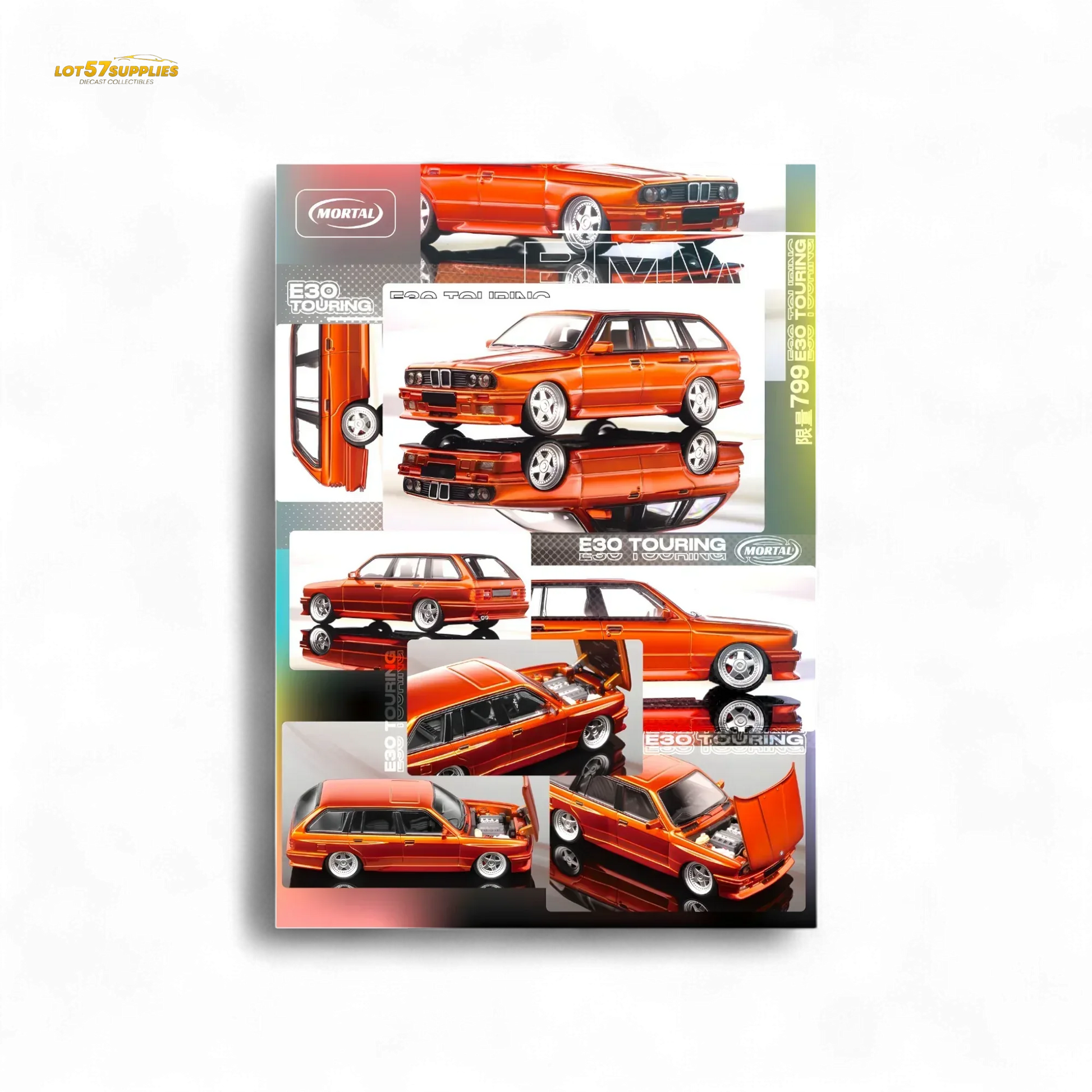 Mortal BMW E30 Crock - Openable Hood - Cambered in Sunset Orange 1:64 - ToylandEU