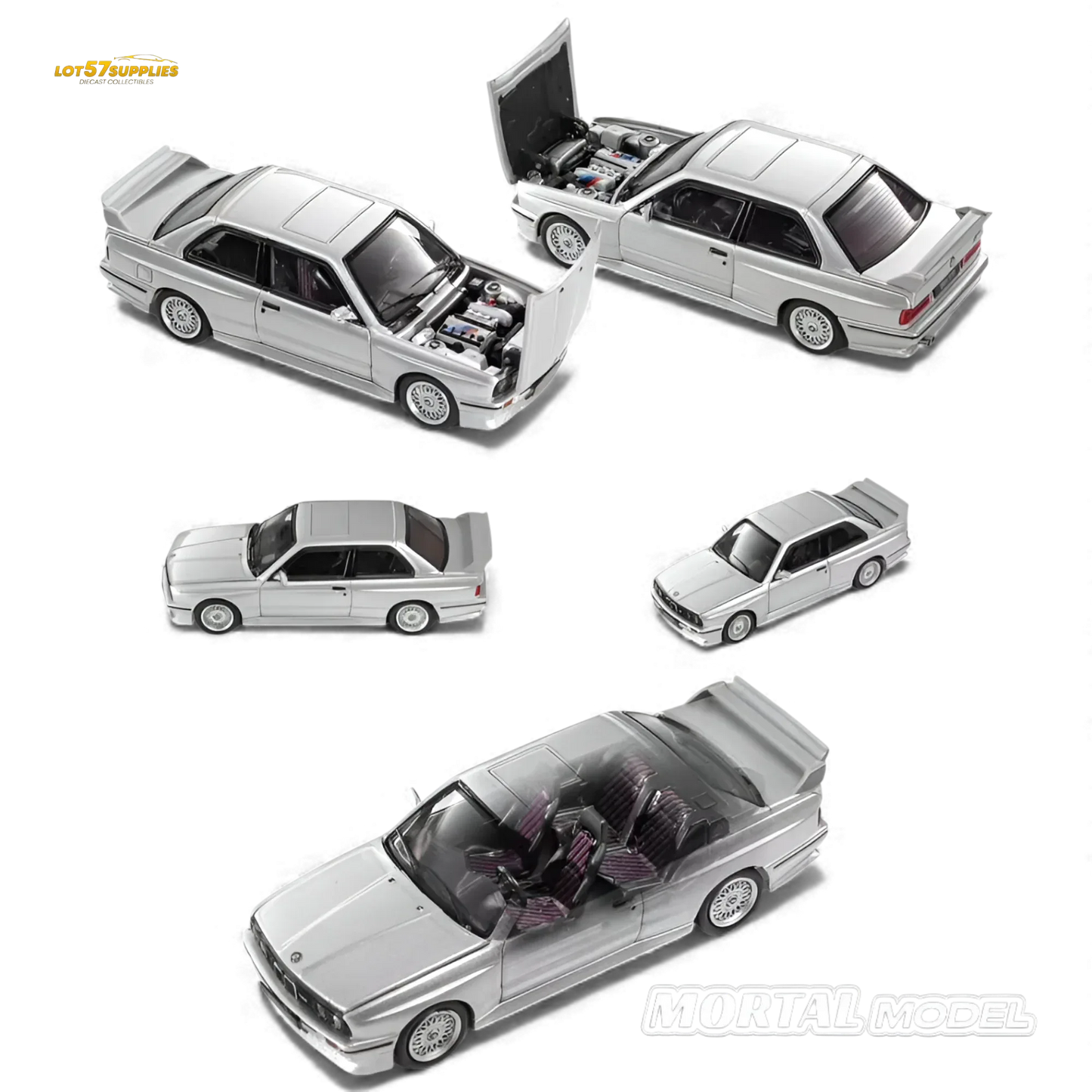Mortal BMW E30 M3 Silver Gray 1:64 - ToylandEU