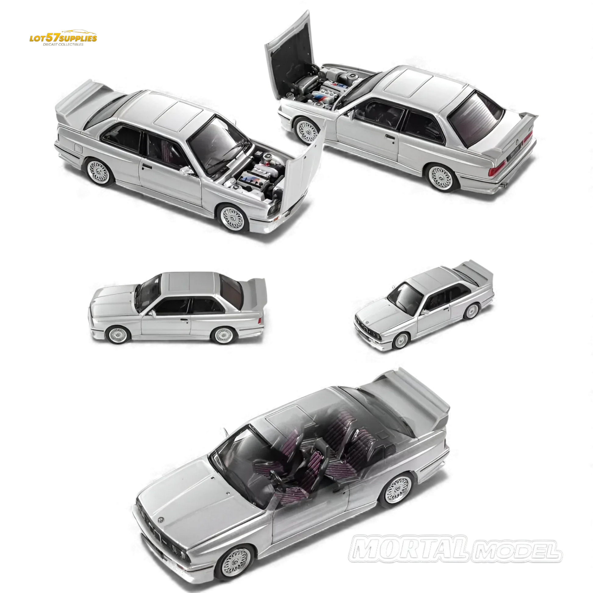 Mortal BMW E30 M3 Silver Gray 1:64 - ToylandEU