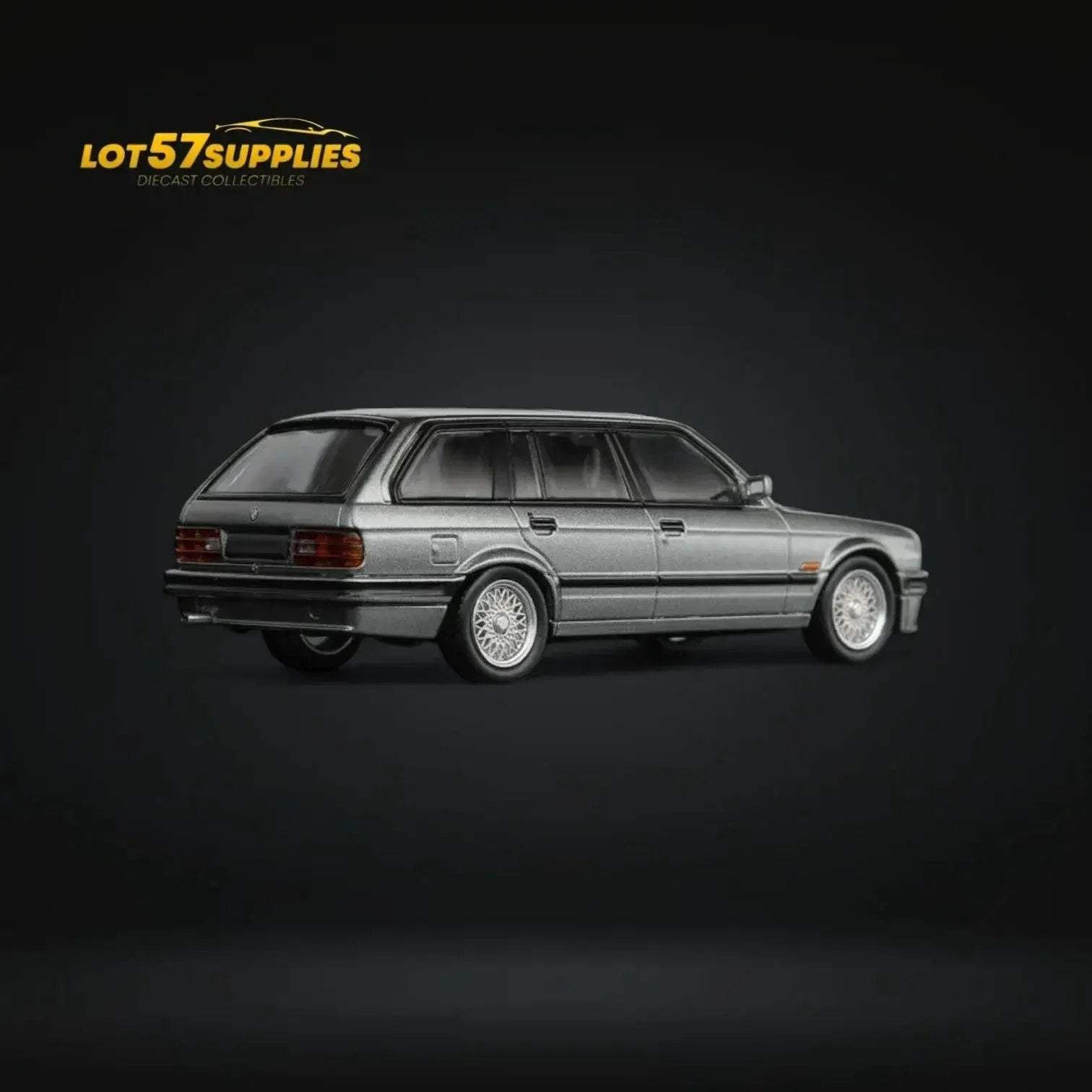 Mortal BMW E30 Touring Wagon in Silver Grey w/ Openable Hood 1:64 - ToylandEU