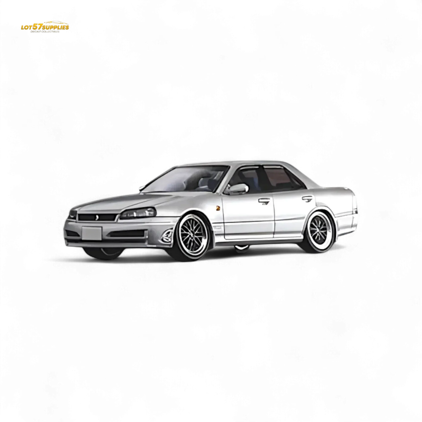 Mortal ER34 SKYLINE 25GT-t AIT Exhibition Model Ordinary Silver 1:64 - ToylandEU