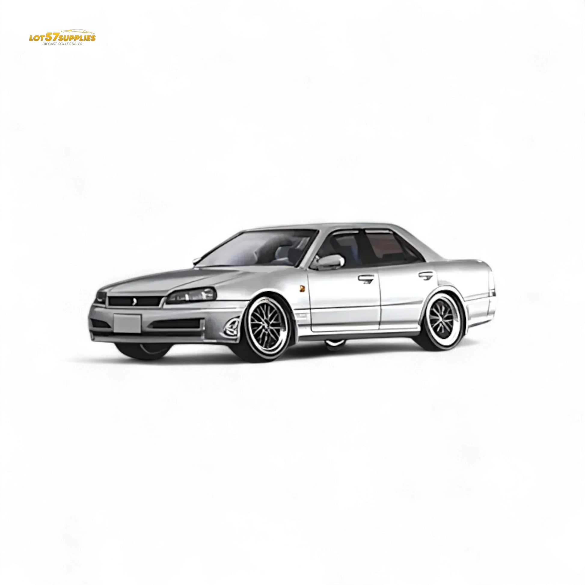 Mortal ER34 SKYLINE 25GT-t AIT Exhibition Model Ordinary Silver 1:64 - ToylandEU