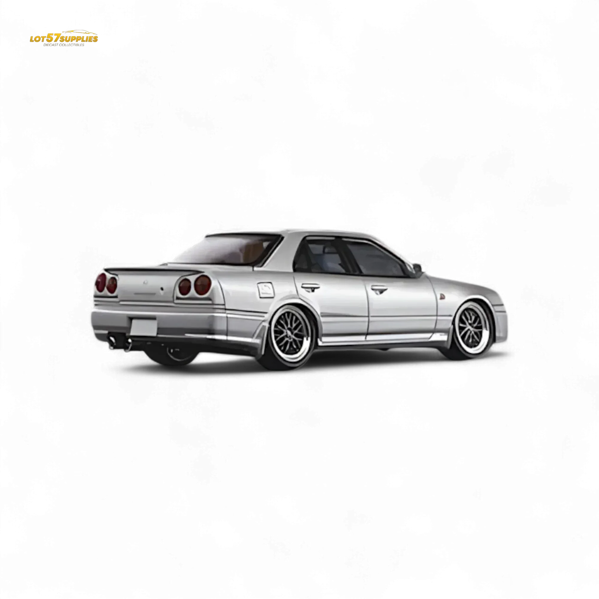 Mortal ER34 SKYLINE 25GT-t AIT Exhibition Model Ordinary Silver 1:64 - ToylandEU