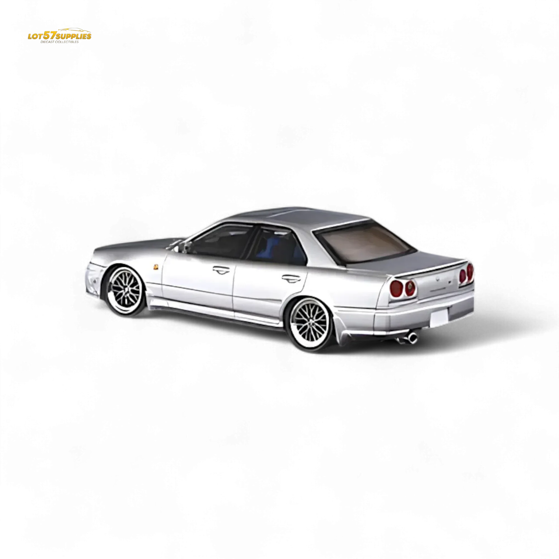 Mortal ER34 SKYLINE 25GT-t AIT Exhibition Model Ordinary Silver 1:64 - ToylandEU