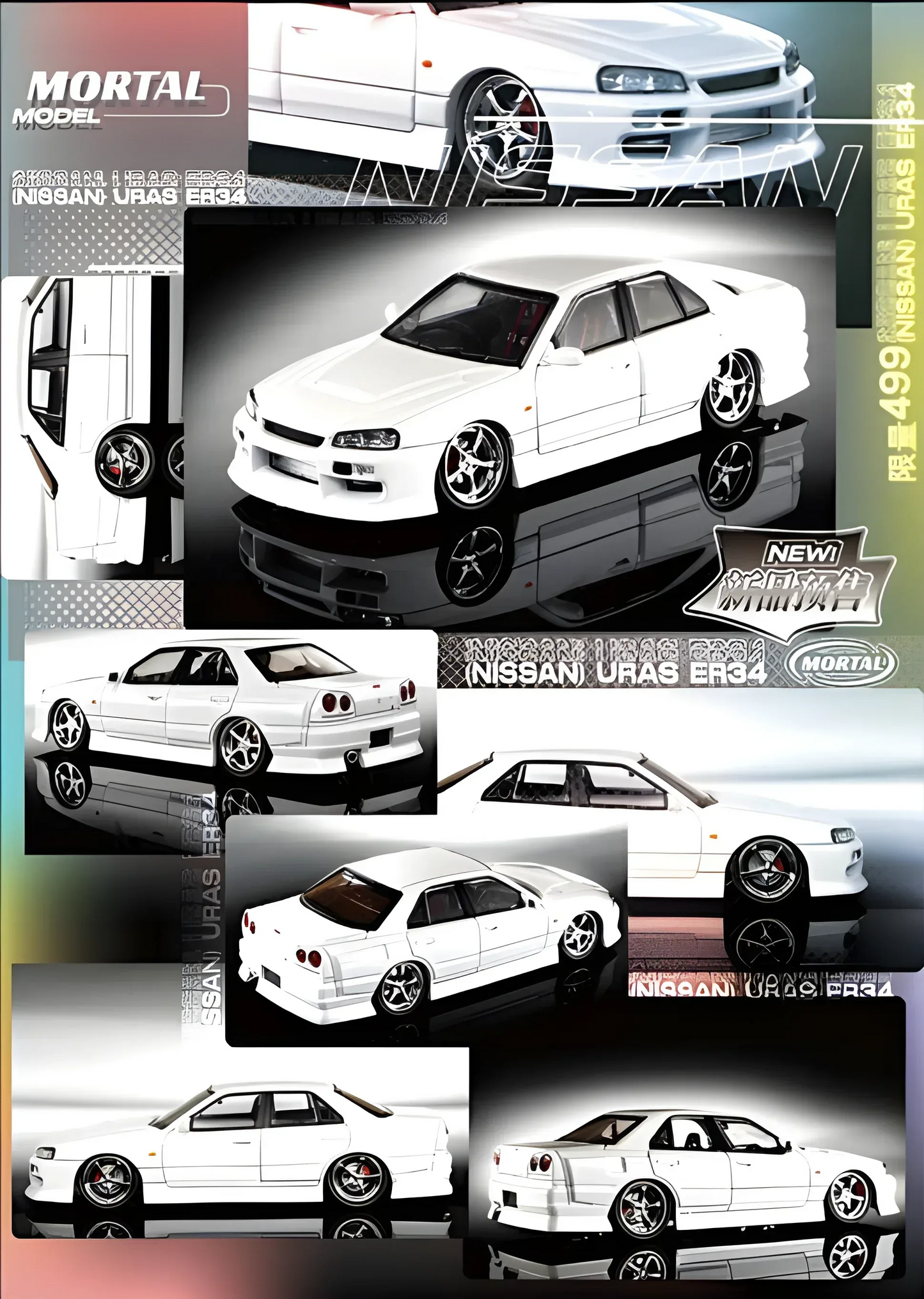 Mortal ER34 SKYLINE URAS Pearl White 1:64 - ToylandEU
