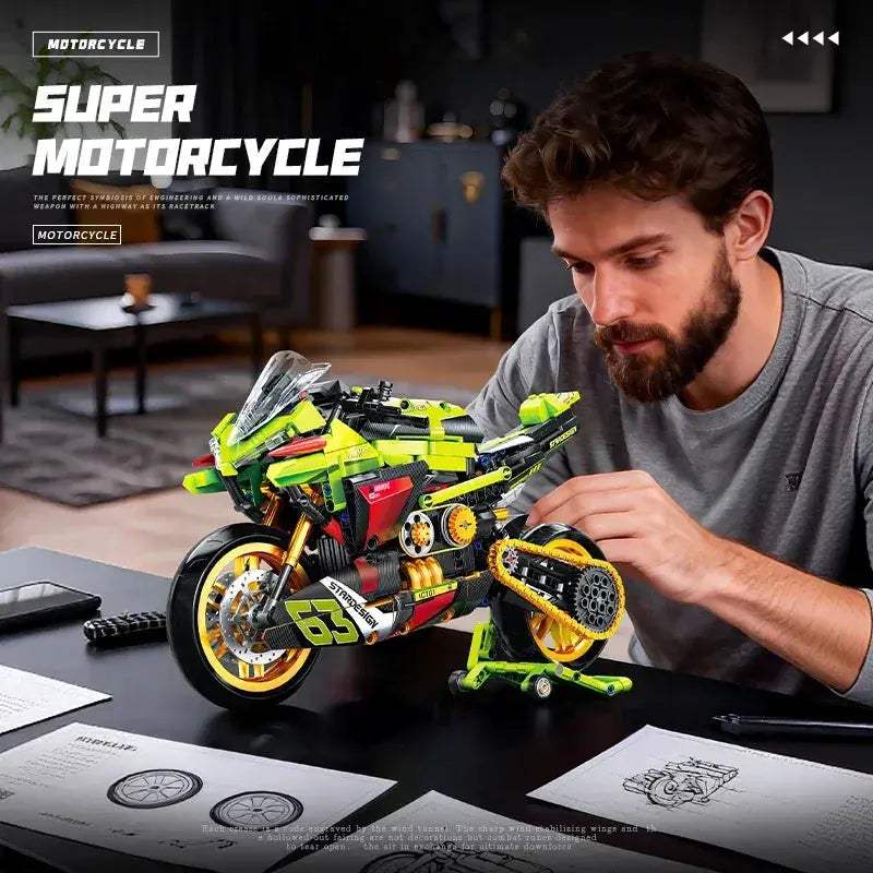Motorcycle Building Blocks Kit 1to8 Diavel V4 1000RR Collectible - ToylandEU