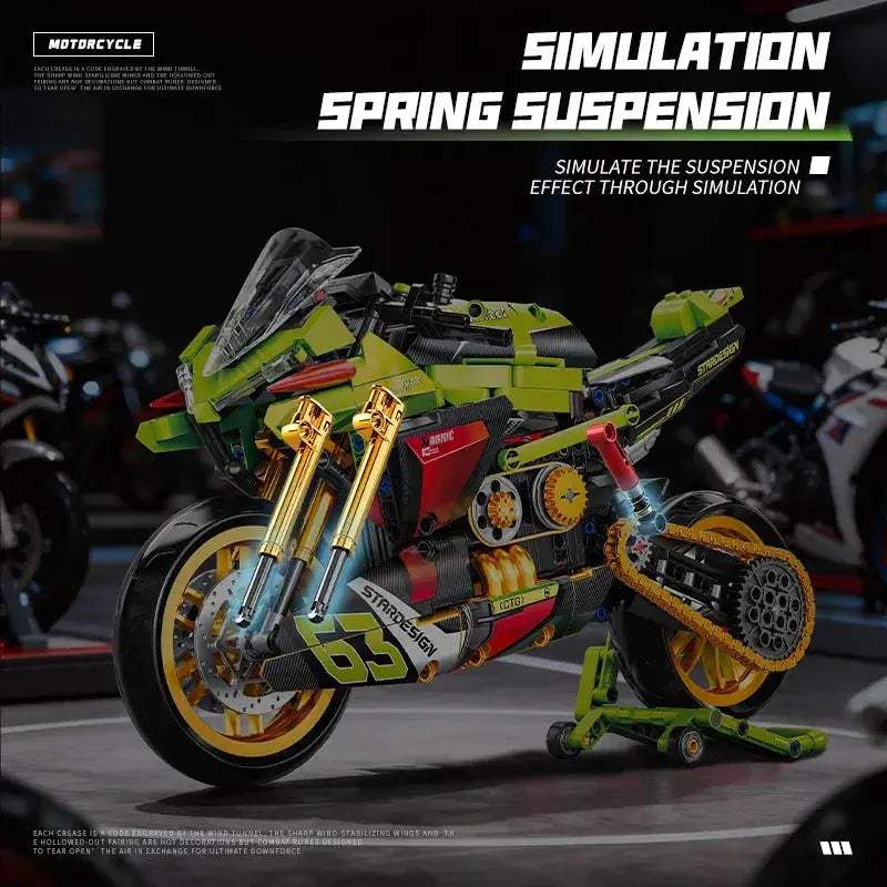 Motorcycle Building Blocks Model Kit For Biker Gift - ToylandEU