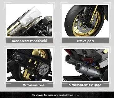  Motorcycle Building Blocks Set 886Pcs Realistic Racing Model -  ToylandEU™