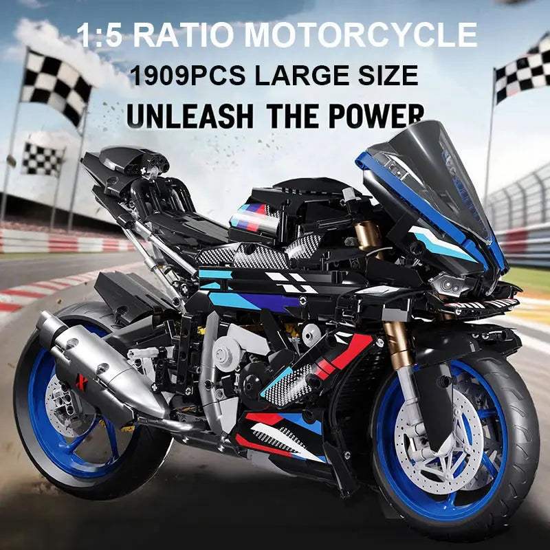 1909pcs RR Motorcycle V4S Racing Car Building Blocks Set, 1:5 Scale Motorbike Model Kit, STEM Toy for Kids Adults,Christmas Gift - ToylandEU
