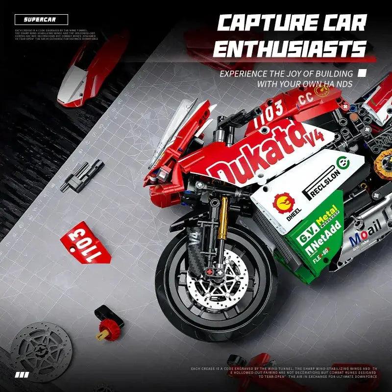  Motorcycle Racing Bricks Model Kit For Teens Ready -  ToylandEU™