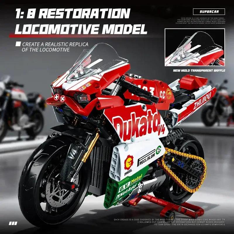  Motorcycle Racing Bricks Model Kit For Teens Ready -  ToylandEU™