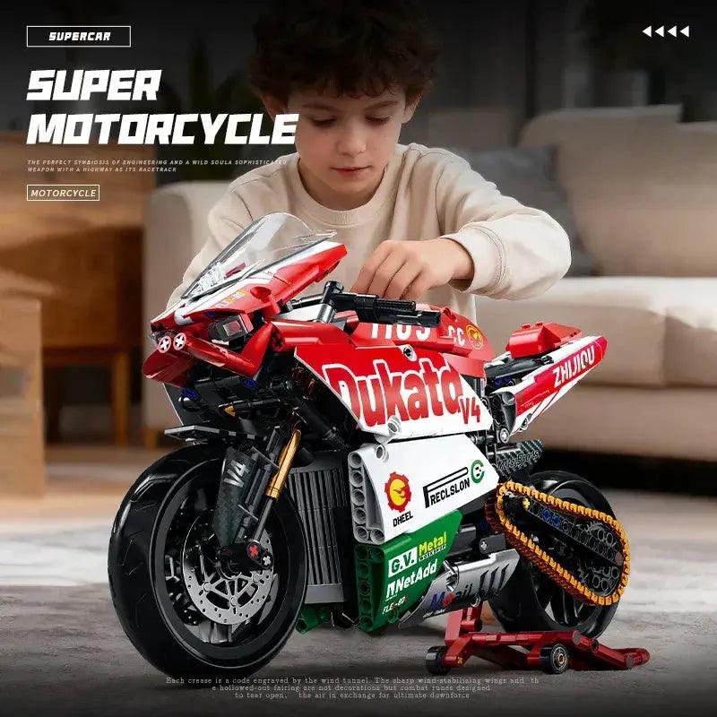  Motorcycle Racing Bricks Model Kit For Teens Ready -  ToylandEU™