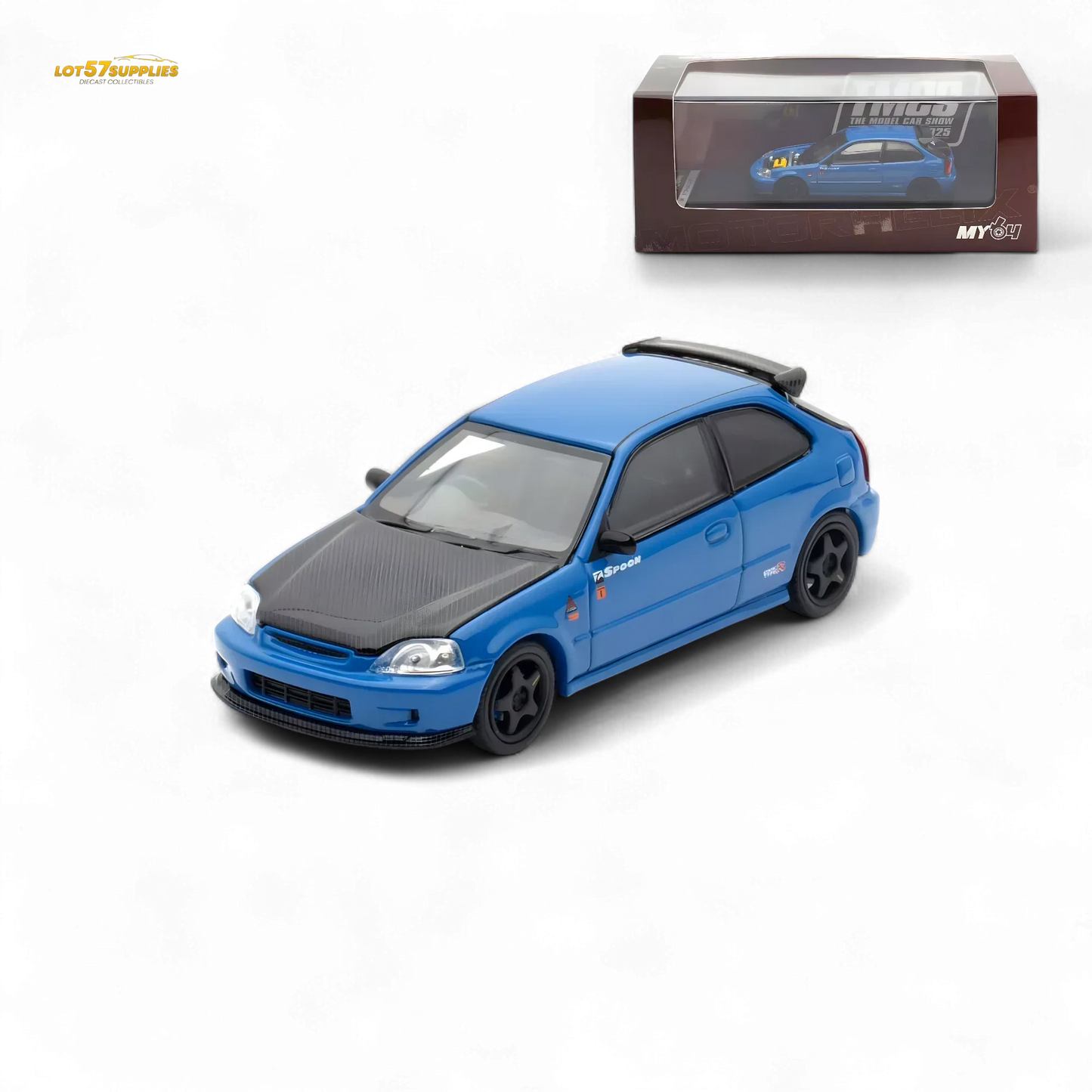 Motorhelix Honda Civic EK9 Malaysia Limited Edition - Blue 1:64 - ToylandEU