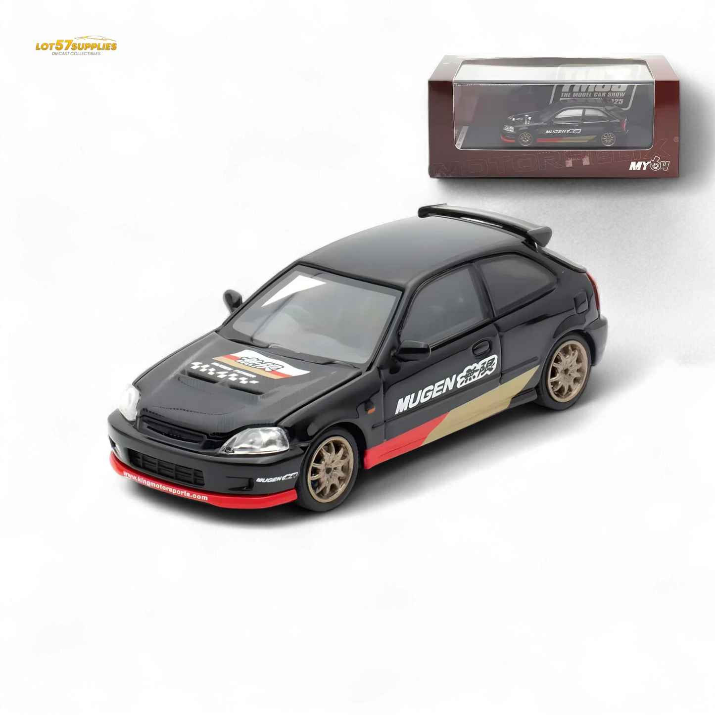 Motorhelix Honda Civic EK9 MUGEN Malaysia Limited Edition - Black 1:64 - ToylandEU