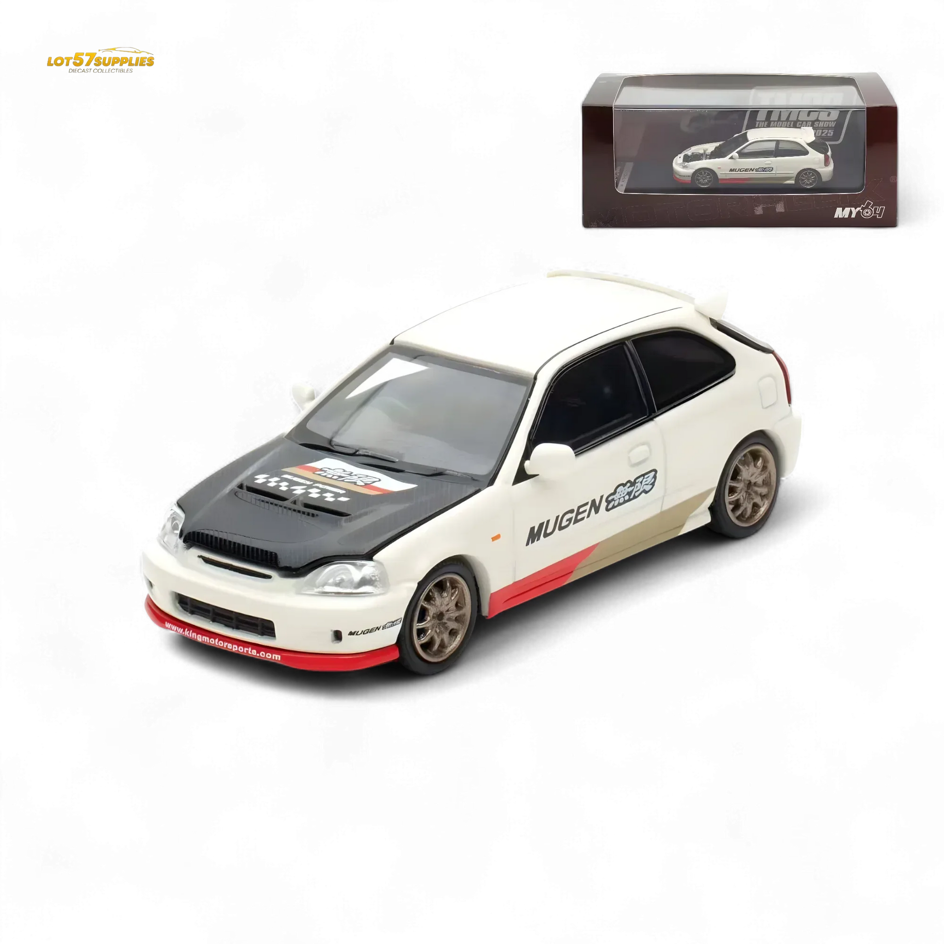 Motorhelix Honda Civic EK9 MUGEN Malaysia Limited Edition - White 1:64 - ToylandEU