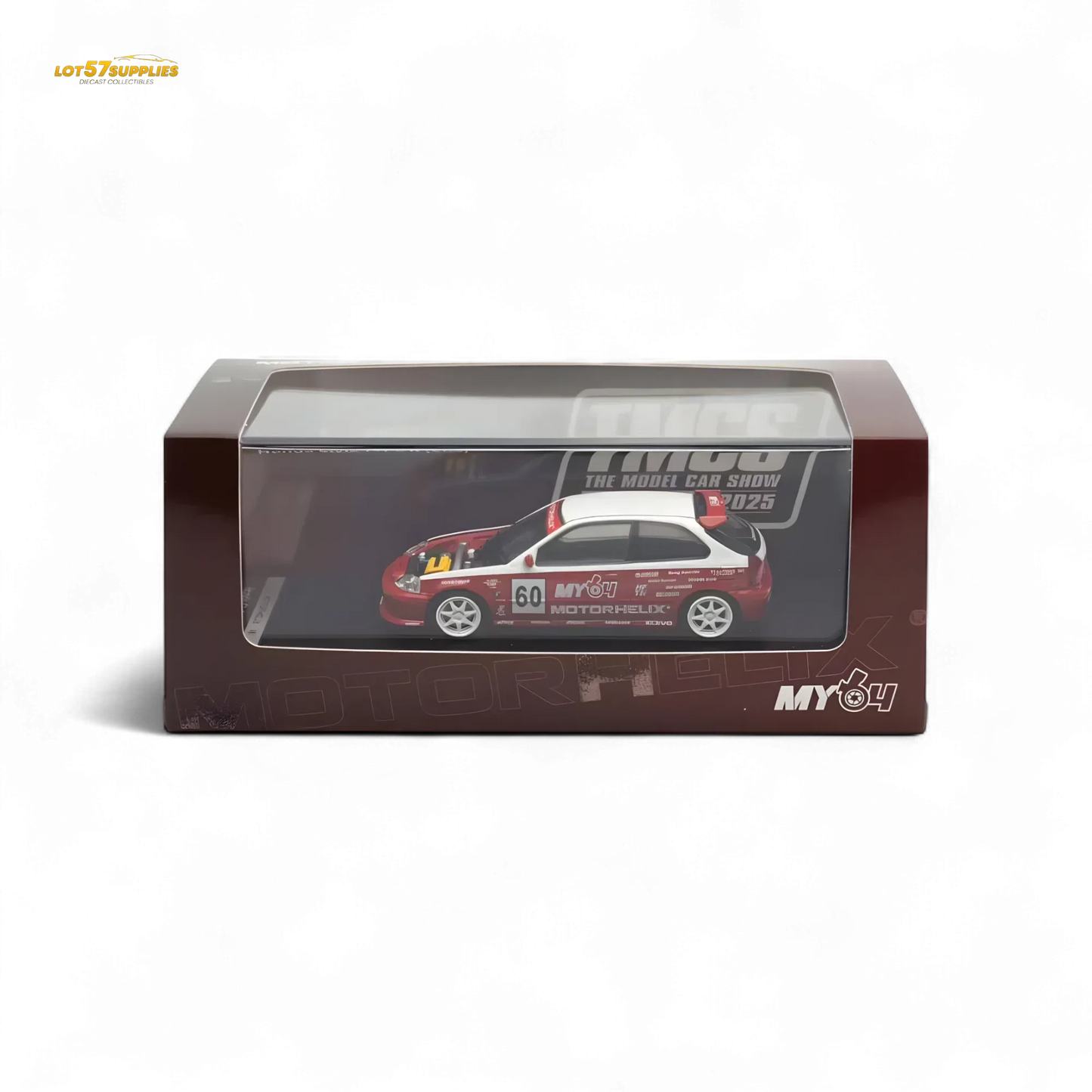 Motorhelix Honda Civic EK9 Malaysia Limited Edition - White - Red 1:64 - ToylandEU