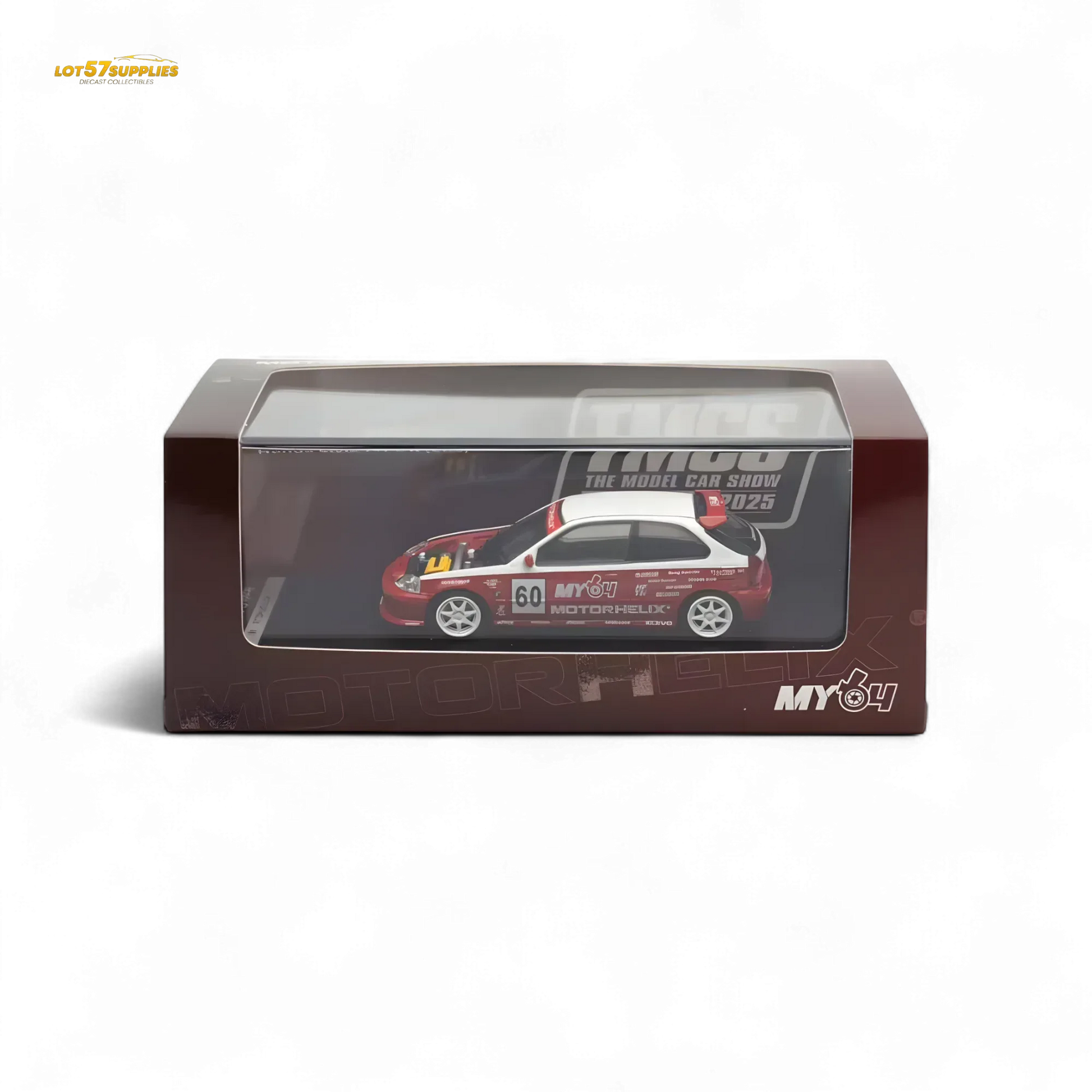 Motorhelix Honda Civic EK9 Malaysia Limited Edition - White - Red 1:64 - ToylandEU