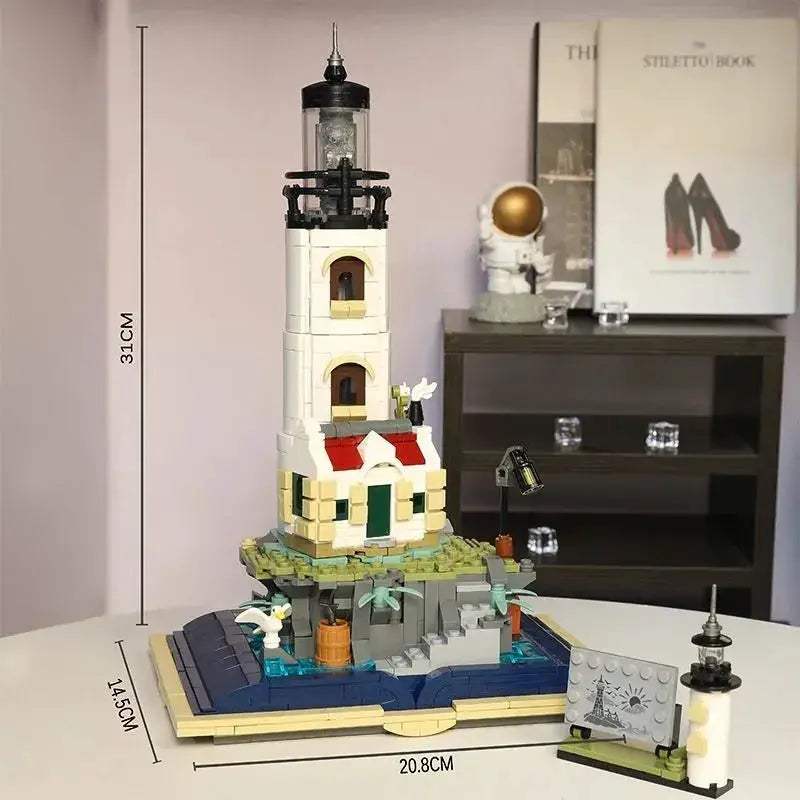 Motorised Lighthouse Building Blocks With LED Light Set - ToylandEU