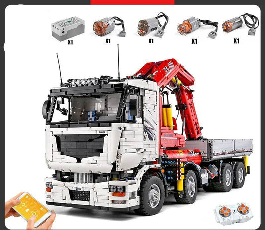 Kit de caminhão guindaste motorizado - Conjunto de blocos de construção controlados por aplicativo para crianças - ToylandEU