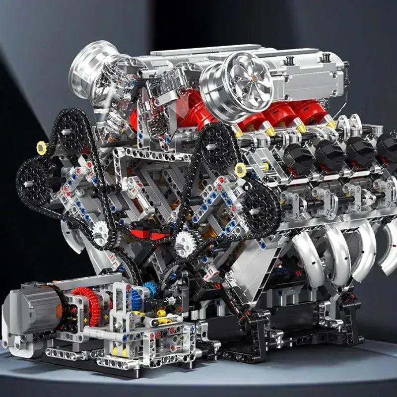  Motorized F488 Supercar Building Block Set V8 Engine -  ToylandEU™