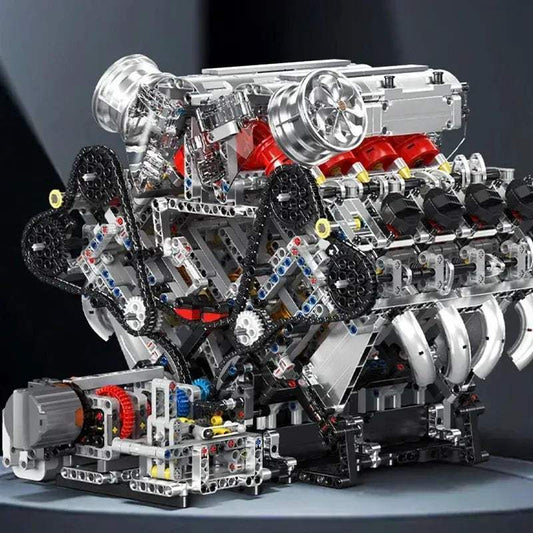  Motorized F488 Supercar Building Block Set V8 Engine -  ToylandEU™