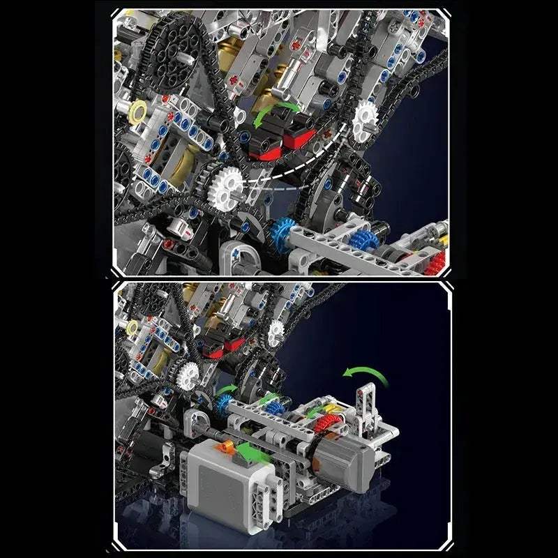 Motorized F488 Supercar Building Block Set With V8 Engine - ToylandEU