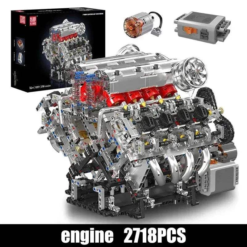 Motorized F488 Supercar Building Block Set With V8 Engine - ToylandEU